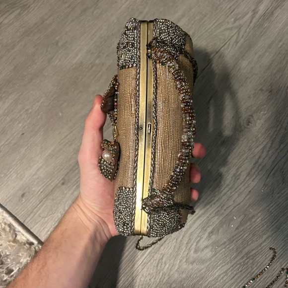 Rare Mary Frances Designer Embellished Beaded Handbag Tulip Flower Purse - Picture 5 of 15